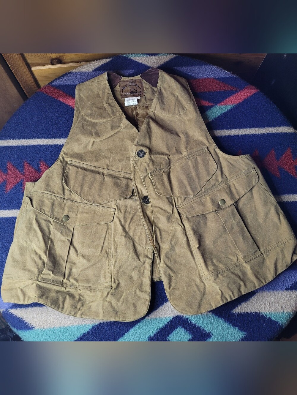 Dunns National Championship Field Wear Waxed Cotton Vest Mens XXL Hunting Canvas